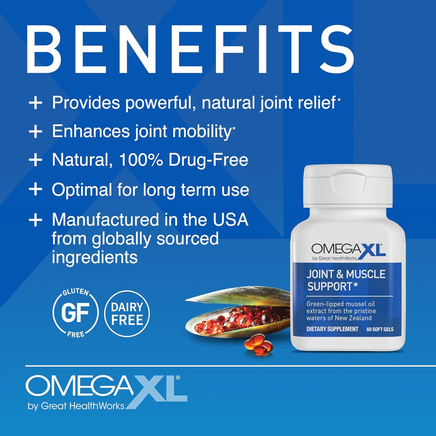 Omega XL 300 Capsules Green Lipped Mussel Joint & Muscle Relief Supplement thumbnail 3